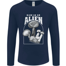 High as An Alien Magic Mushrooms LSD Trippy Mens Long Sleeve T-Shirt Navy Blue