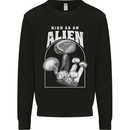 High as An Alien Magic Mushrooms LSD Trippy Mens Sweatshirt Jumper Black