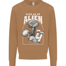 High as An Alien Magic Mushrooms LSD Trippy Mens Sweatshirt Jumper Caramel Latte