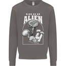 High as An Alien Magic Mushrooms LSD Trippy Mens Sweatshirt Jumper Charcoal