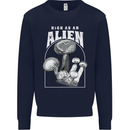 High as An Alien Magic Mushrooms LSD Trippy Mens Sweatshirt Jumper Navy Blue
