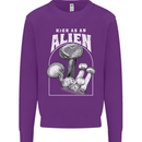 High as An Alien Magic Mushrooms LSD Trippy Mens Sweatshirt Jumper Purple