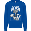 High as An Alien Magic Mushrooms LSD Trippy Mens Sweatshirt Jumper Royal Blue