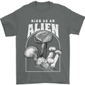 High as An Alien Magic Mushrooms LSD Trippy Mens T-Shirt 100% Cotton Charcoal