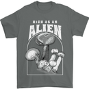 High as An Alien Magic Mushrooms LSD Trippy Mens T-Shirt 100% Cotton Charcoal