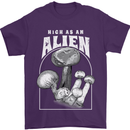 High as An Alien Magic Mushrooms LSD Trippy Mens T-Shirt 100% Cotton Purple