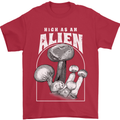 High as An Alien Magic Mushrooms LSD Trippy Mens T-Shirt 100% Cotton Red
