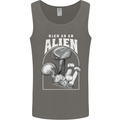 High as An Alien Magic Mushrooms LSD Trippy Mens Vest Tank Top Charcoal