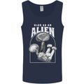 High as An Alien Magic Mushrooms LSD Trippy Mens Vest Tank Top Navy Blue