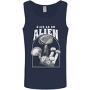 High as An Alien Magic Mushrooms LSD Trippy Mens Vest Tank Top Navy Blue