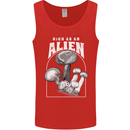 High as An Alien Magic Mushrooms LSD Trippy Mens Vest Tank Top Red