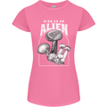 High as An Alien Magic Mushrooms LSD Trippy Womens Petite Cut T-Shirt Azalea