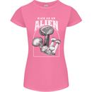High as An Alien Magic Mushrooms LSD Trippy Womens Petite Cut T-Shirt Azalea