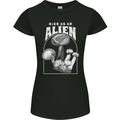 High as An Alien Magic Mushrooms LSD Trippy Womens Petite Cut T-Shirt Black