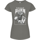 High as An Alien Magic Mushrooms LSD Trippy Womens Petite Cut T-Shirt Charcoal