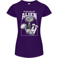 High as An Alien Magic Mushrooms LSD Trippy Womens Petite Cut T-Shirt Purple