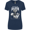 High as An Alien Magic Mushrooms LSD Trippy Womens Wider Cut T-Shirt Navy Blue