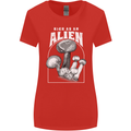 High as An Alien Magic Mushrooms LSD Trippy Womens Wider Cut T-Shirt Red