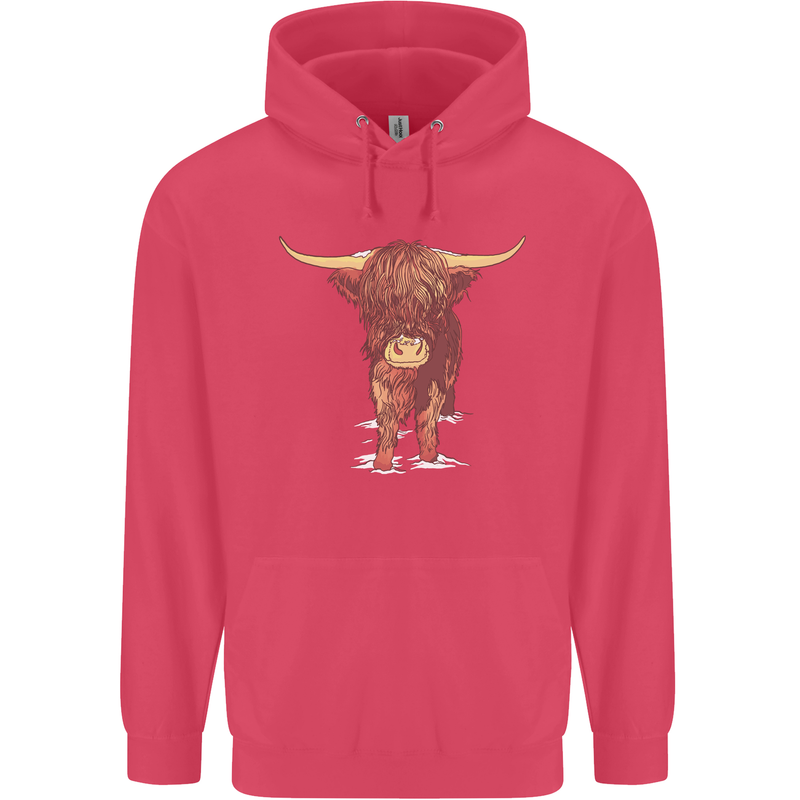 Highland Cattle Cow Scotland Scottish Childrens Kids Hoodie Heliconia