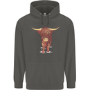 Highland Cattle Cow Scotland Scottish Childrens Kids Hoodie Storm Grey
