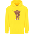 Highland Cattle Cow Scotland Scottish Childrens Kids Hoodie Yellow