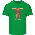 Highland Cattle Cow Scotland Scottish Kids T-Shirt Childrens Irish Green