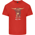 Highland Cattle Cow Scotland Scottish Kids T-Shirt Childrens Red