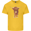 Highland Cattle Cow Scotland Scottish Kids T-Shirt Childrens Yellow