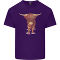 Highland Cattle Cow Scotland Scottish Mens Cotton T-Shirt Tee Top Purple