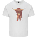 Highland Cattle Cow Scotland Scottish Mens Cotton T-Shirt Tee Top White