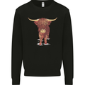 Highland Cattle Cow Scotland Scottish Mens Sweatshirt Jumper Black