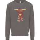 Highland Cattle Cow Scotland Scottish Mens Sweatshirt Jumper Charcoal