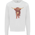 Highland Cattle Cow Scotland Scottish Mens Sweatshirt Jumper White