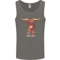 Highland Cattle Cow Scotland Scottish Mens Vest Tank Top Charcoal