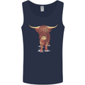 Highland Cattle Cow Scotland Scottish Mens Vest Tank Top Navy Blue