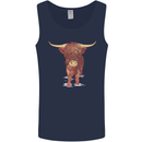 Highland Cattle Cow Scotland Scottish Mens Vest Tank Top Navy Blue