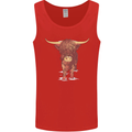 Highland Cattle Cow Scotland Scottish Mens Vest Tank Top Red