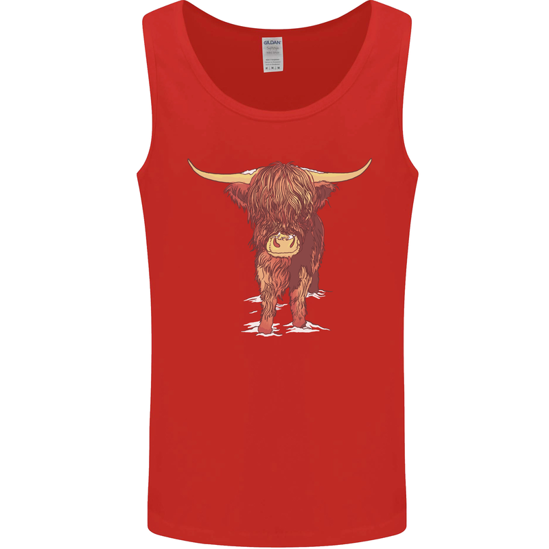 Highland Cattle Cow Scotland Scottish Mens Vest Tank Top Red