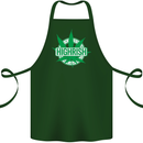 Highrish St. Patrick's Day Weed Drugs Funny Cotton Apron 100% Organic Forest Green