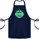 Highrish St. Patrick's Day Weed Drugs Funny Cotton Apron 100% Organic Navy Blue