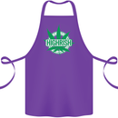 Highrish St. Patrick's Day Weed Drugs Funny Cotton Apron 100% Organic Purple