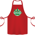 Highrish St. Patrick's Day Weed Drugs Funny Cotton Apron 100% Organic Red
