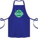 Highrish St. Patrick's Day Weed Drugs Funny Cotton Apron 100% Organic Royal Blue