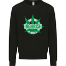Highrish St. Patrick's Day Weed Drugs Funny Mens Sweatshirt Jumper Black