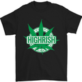 Highrish St. Patrick's Day Weed Drugs Funny Mens T-Shirt Cotton Gildan Black