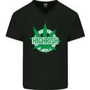 Highrish St. Patrick's Day Weed Drugs Funny Mens V-Neck Cotton T-Shirt Black