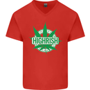 Highrish St. Patrick's Day Weed Drugs Funny Mens V-Neck Cotton T-Shirt Red