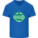 Highrish St. Patrick's Day Weed Drugs Funny Mens V-Neck Cotton T-Shirt Royal Blue
