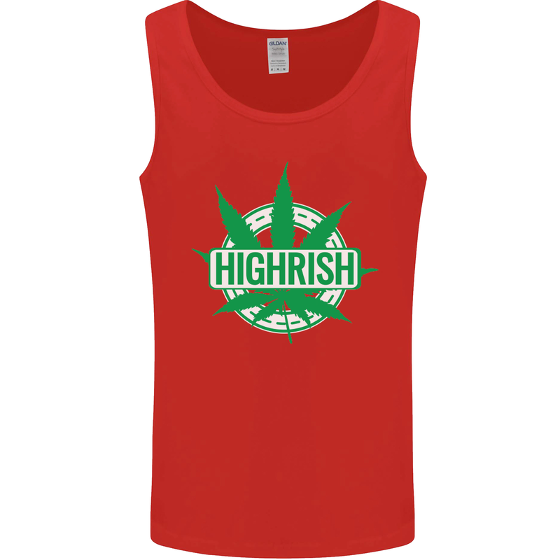 Highrish St. Patrick's Day Weed Drugs Funny Mens Vest Tank Top Red