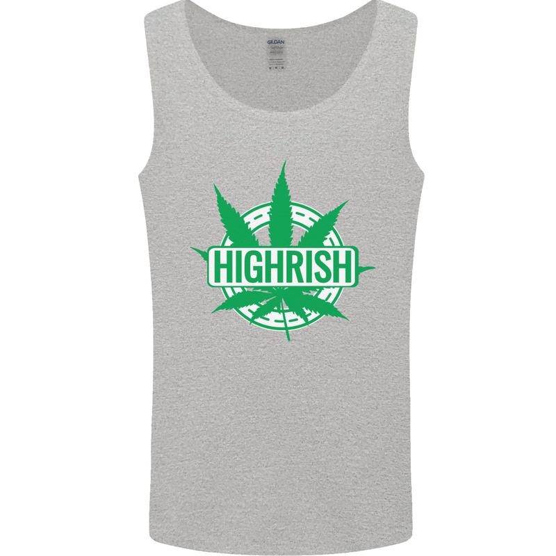 Highrish St. Patrick's Day Weed Drugs Funny Mens Vest Tank Top Sports Grey